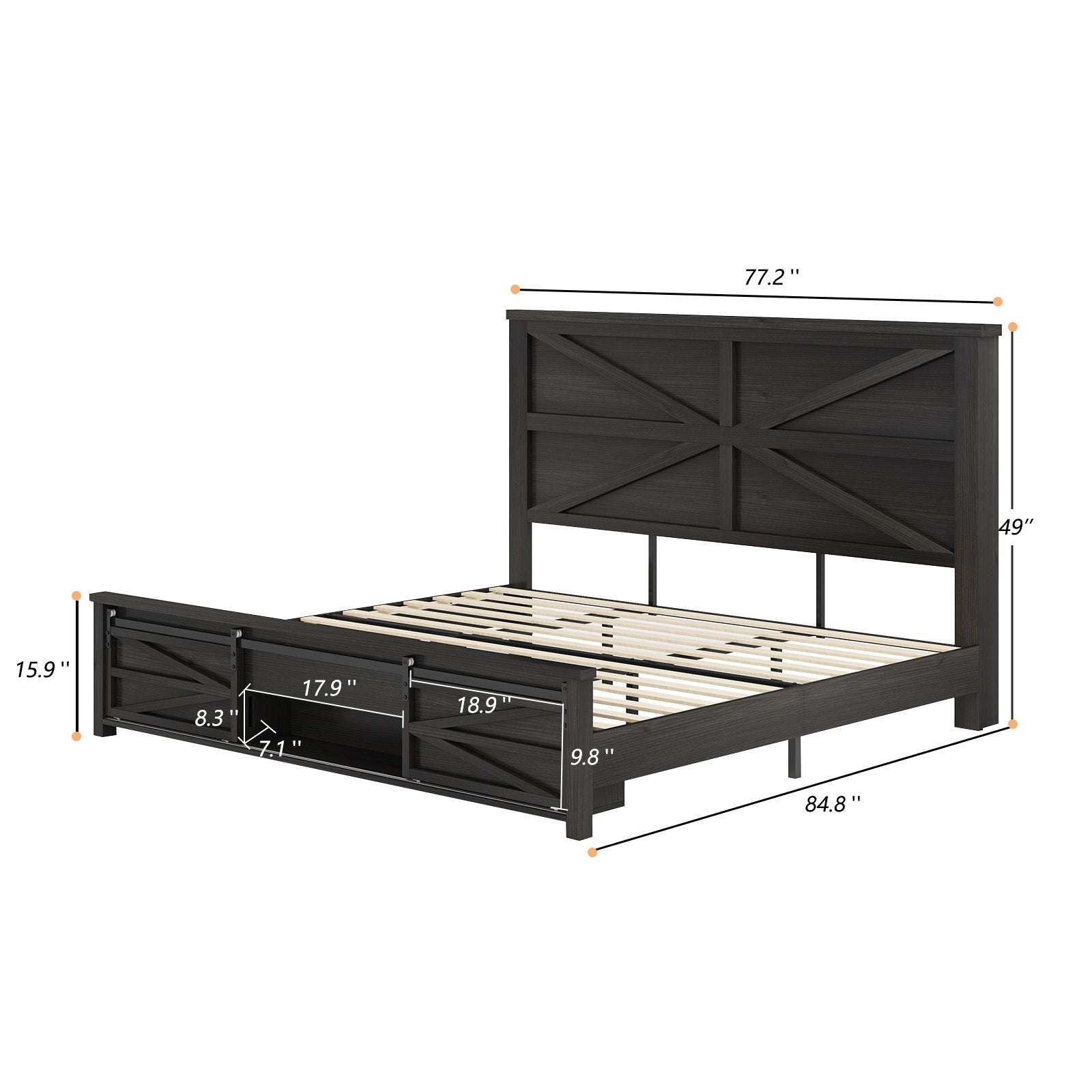 Barrow Bed Frame - King / Black