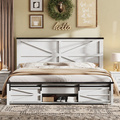 Barrow Bed Frame - King / White