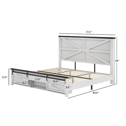 Barrow Bed Frame - King / White