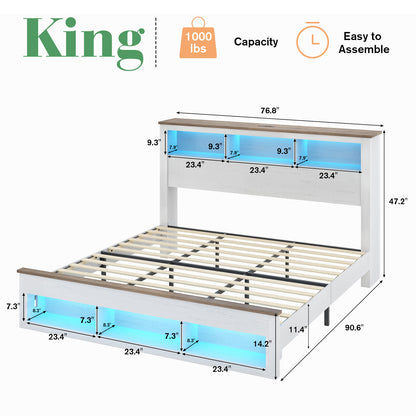 Larkin Storage Bed Frame - King / Antique White