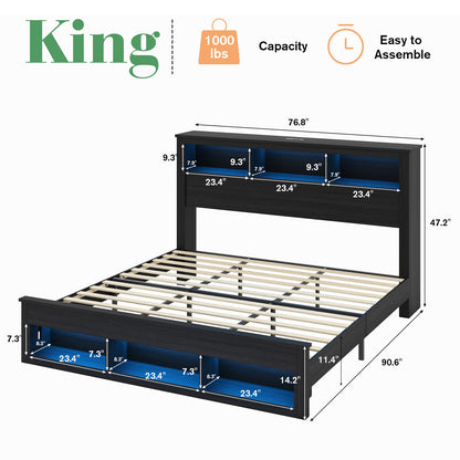 Larkin Storage Bed Frame - King / Black