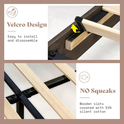 Fremont King Solid Wood Bed Frame -Dark Brown