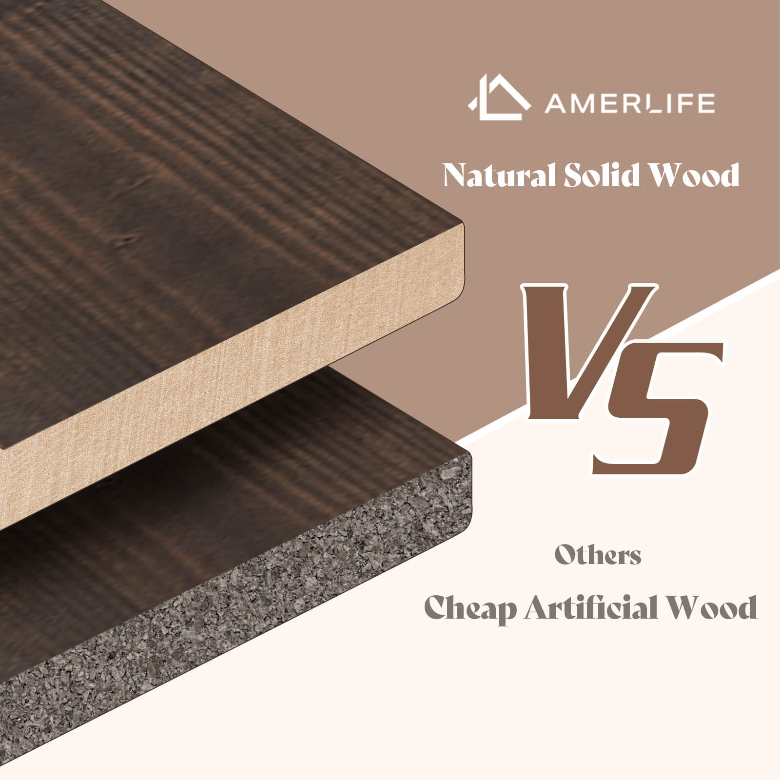 Fremont King Solid Wood Bed Frame -Dark Brown