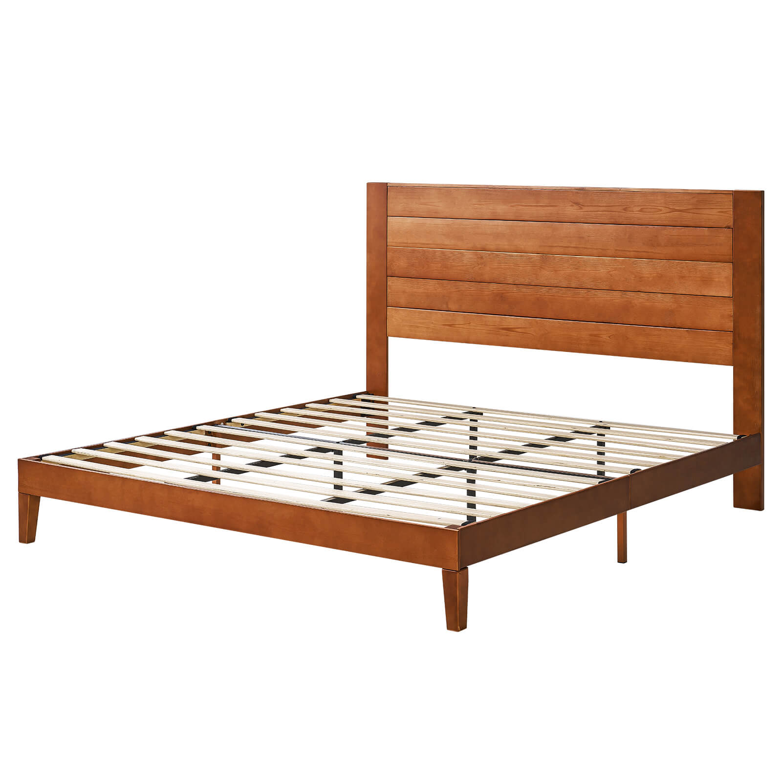 Fremont King Solid Wood Bed Frame -Light Brown