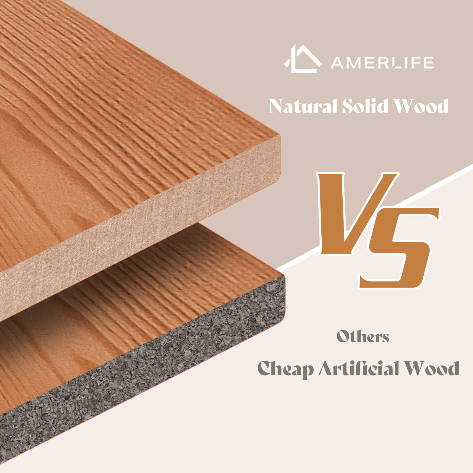 Fremont King Solid Wood Bed Frame -Light Brown