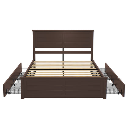 Allerton Solid Wood Storage Bed Frame -Full / Dark Coffee