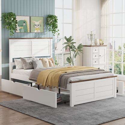 Allerton Solid Wood Storage Bed Frame -Twin / Antique White