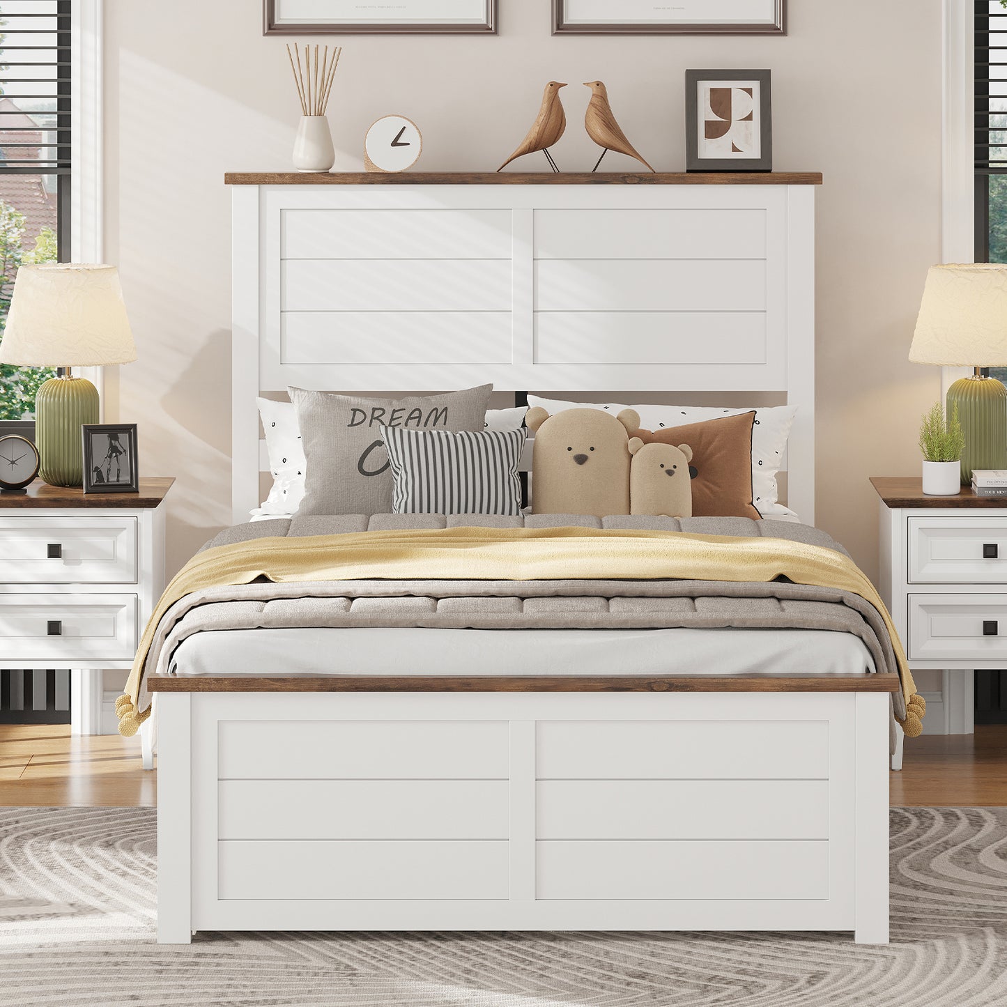 Allerton Solid Wood Storage Bed Frame -Twin / Antique White