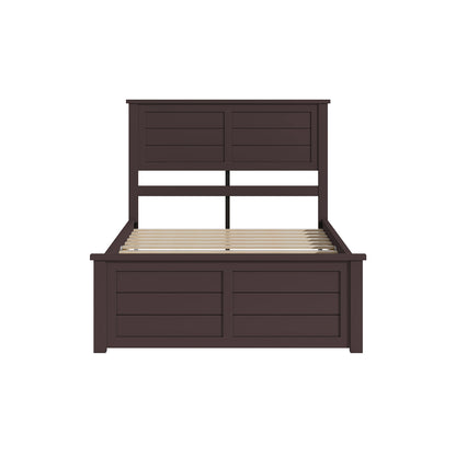 Allerton Solid Wood Storage Bed Frame -Twin / Dark Coffee