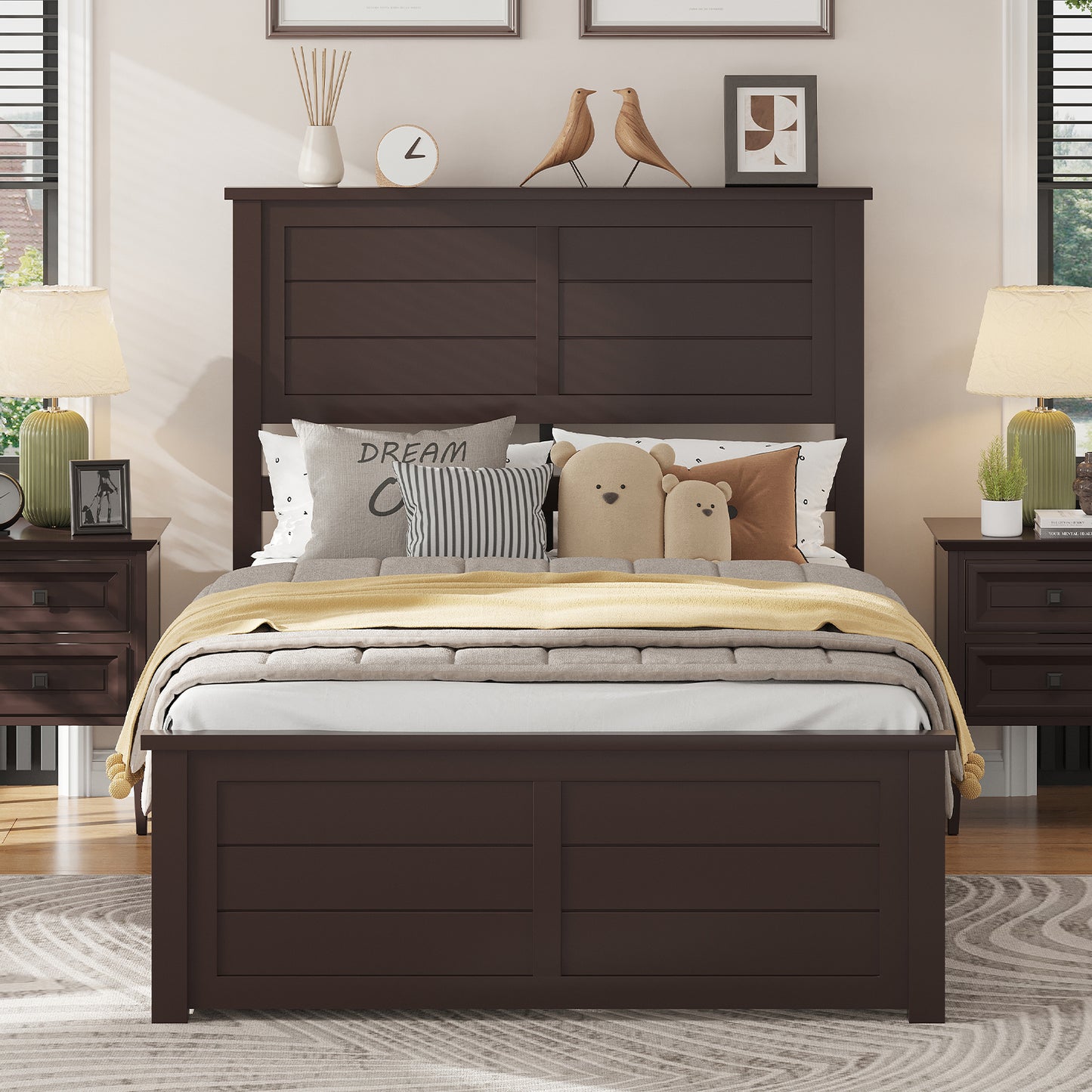 Allerton Solid Wood Storage Bed Frame -Twin / Dark Coffee