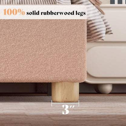 Boucle Fabric Full Bed Frame 