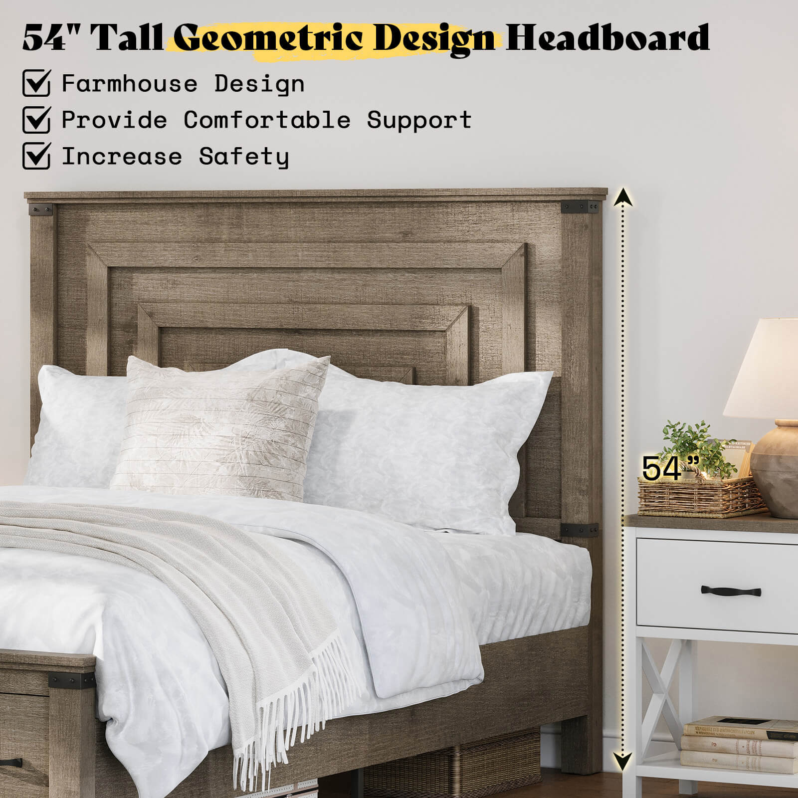 Quin Bed Frame Farmhouse Storage Bed - FullRusticGrey