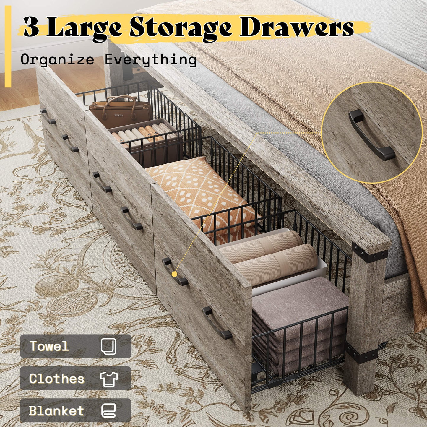 Quin Bed Frame Farmhouse Storage Bed Amerlife