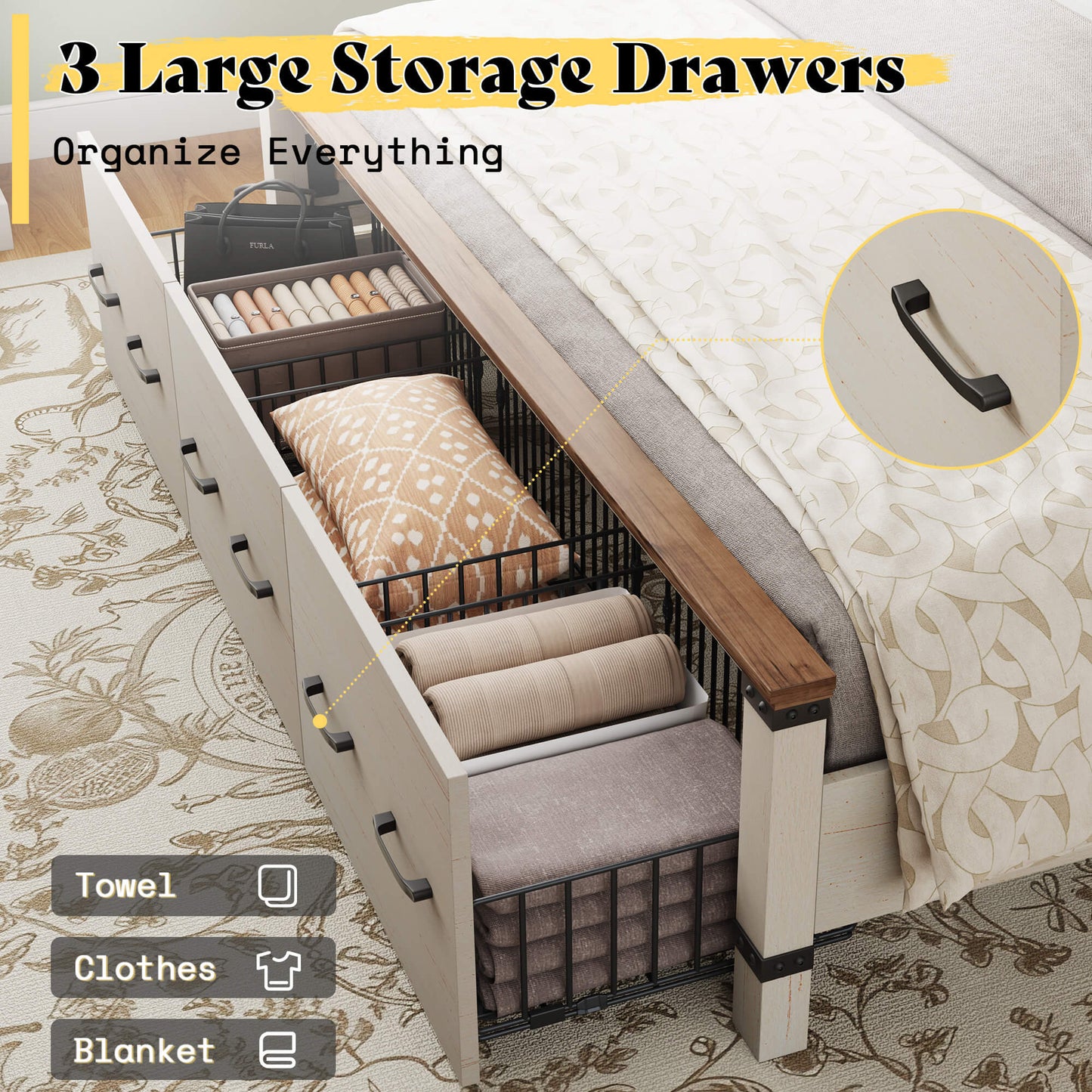 Quin Bed Frame Farmhouse Storage Bed Amerlife
