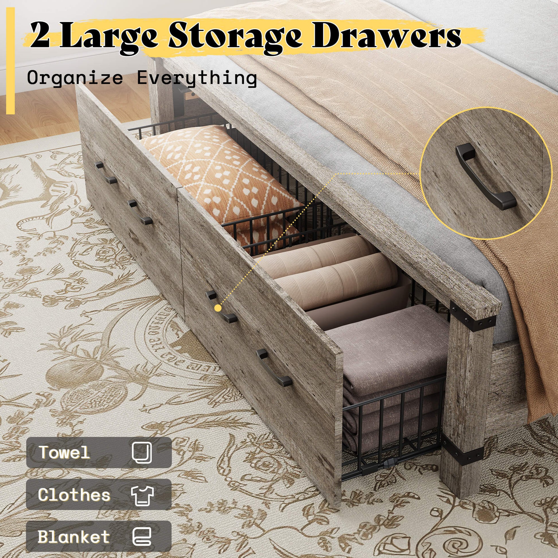 Quin Bed Frame Farmhouse Storage Bed Amerlife