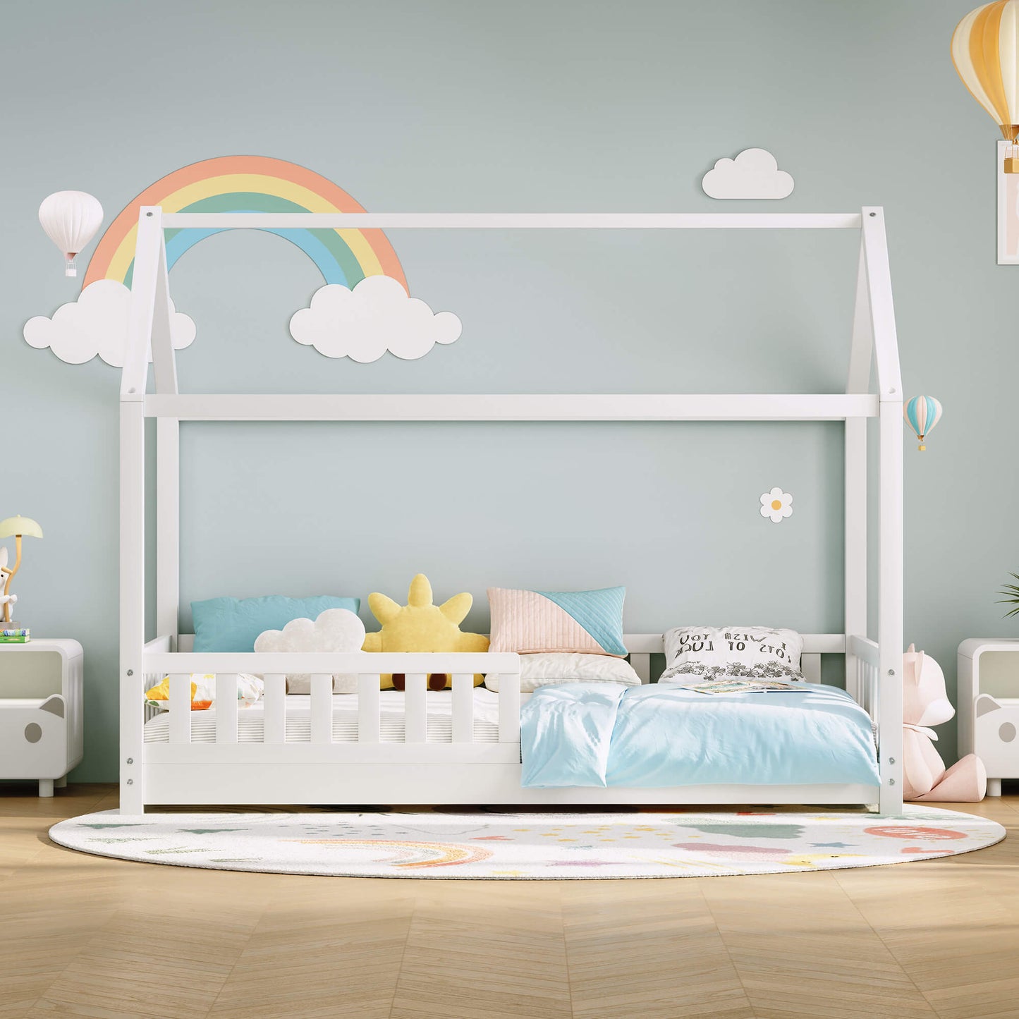Jocisland Twin Montessori Kids House Bed - White