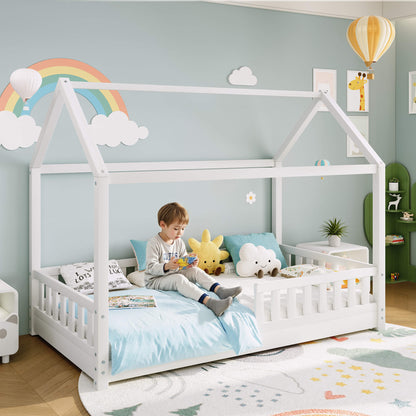 Jocisland Twin Montessori Kids House Bed - White