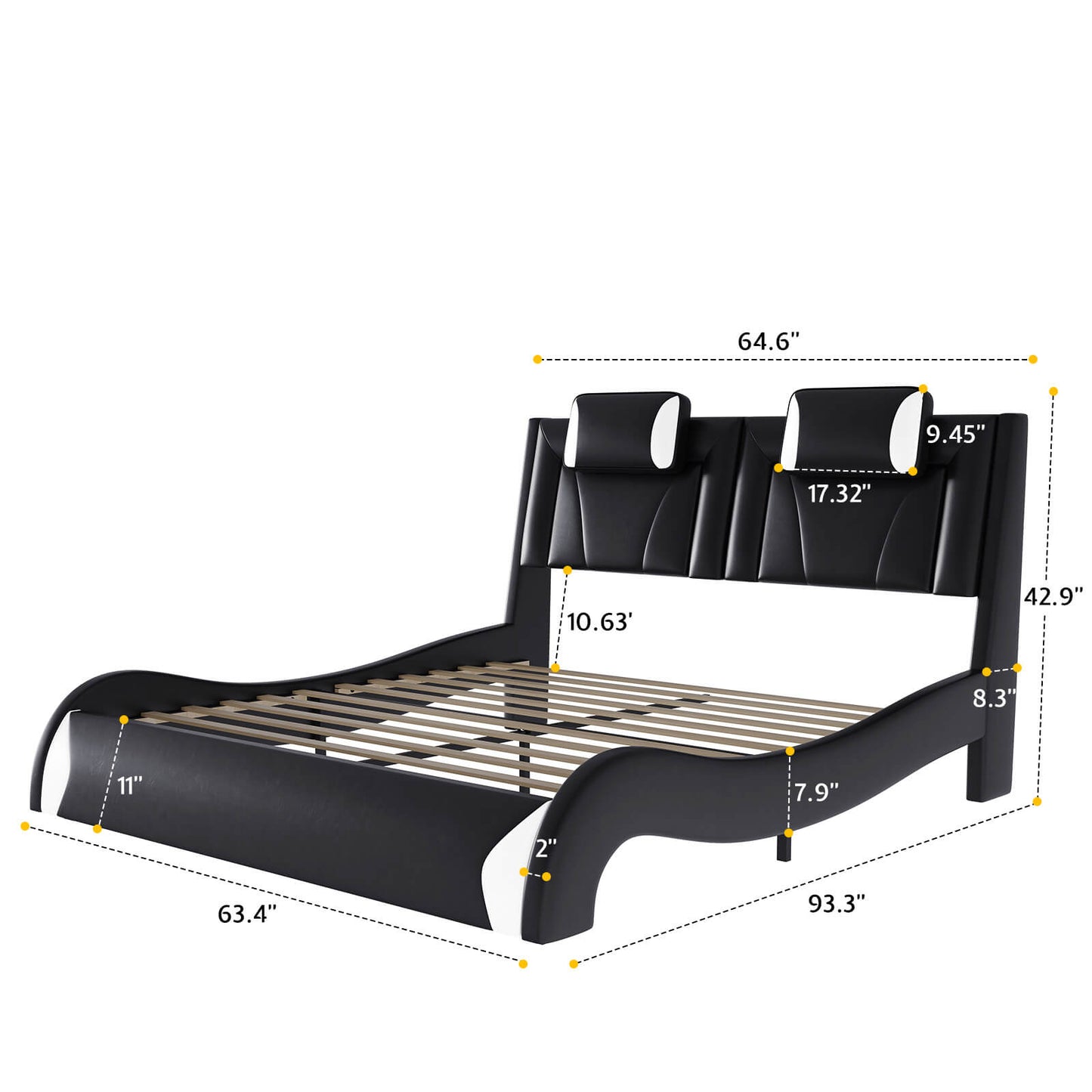 Dominic Racing-Car Bed Frame - BUB023-Q-Black - Amerlife