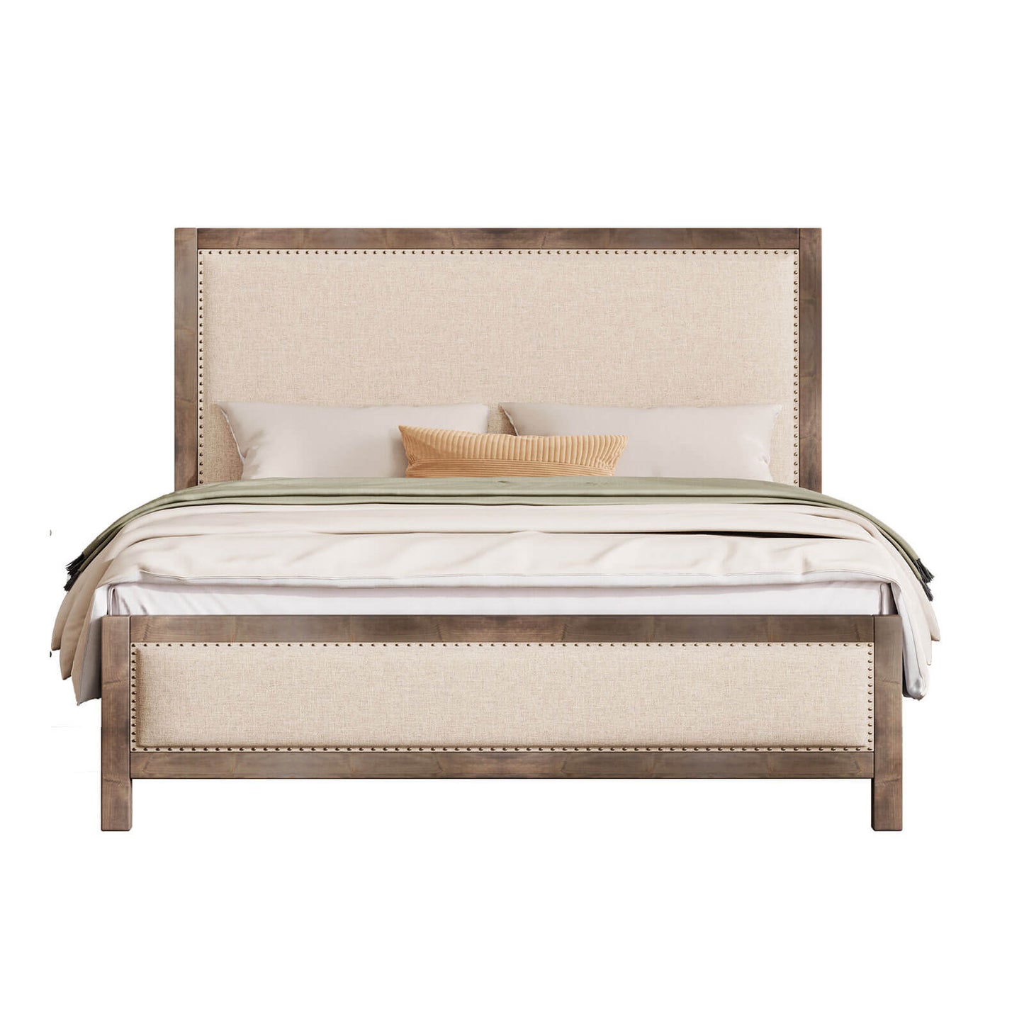 Graystone Solid Wood Bed Frame - Amerlife - Full-Rustic-Off-white