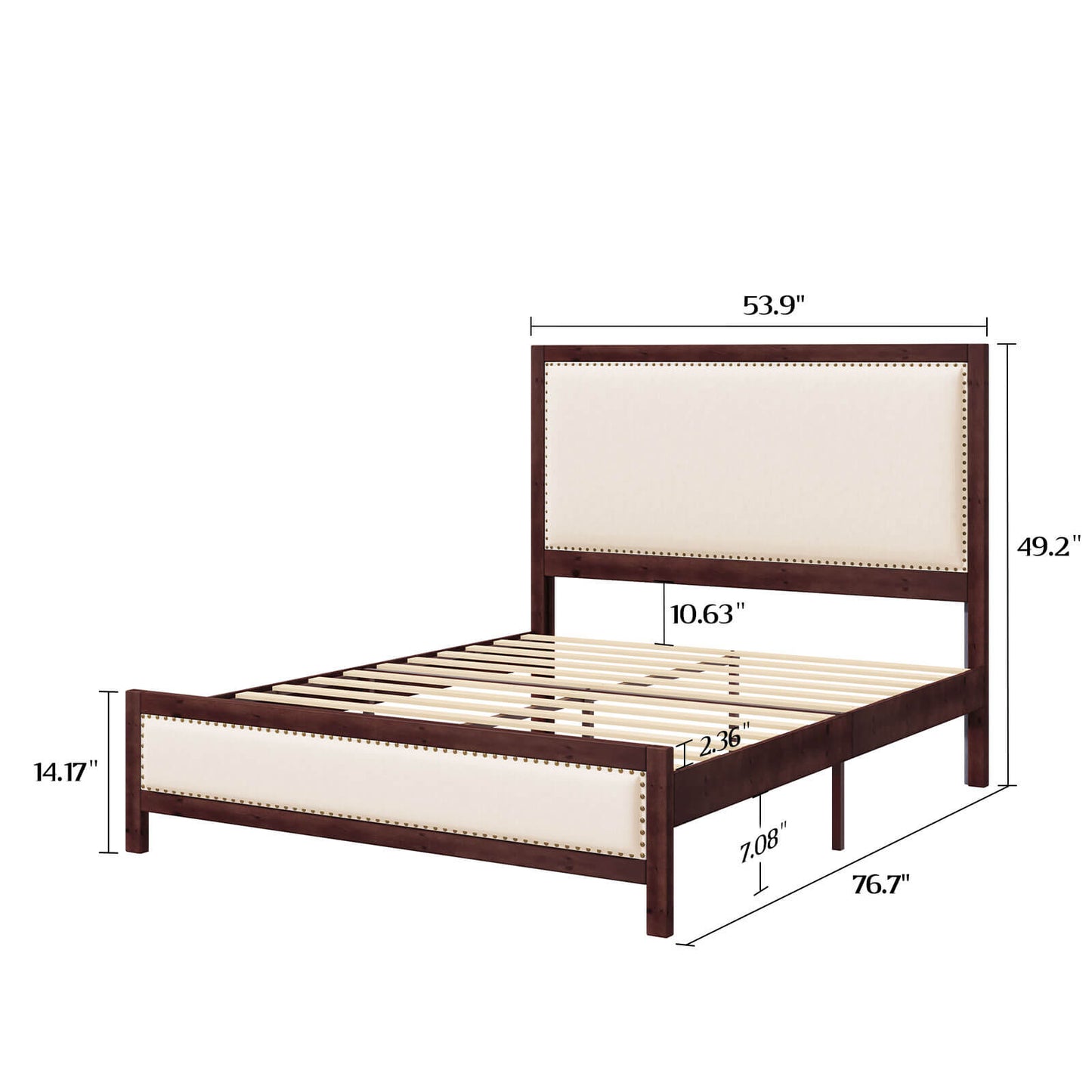 Graystone Solid Wood Bed Frame - Amerlife - Full-Walnut