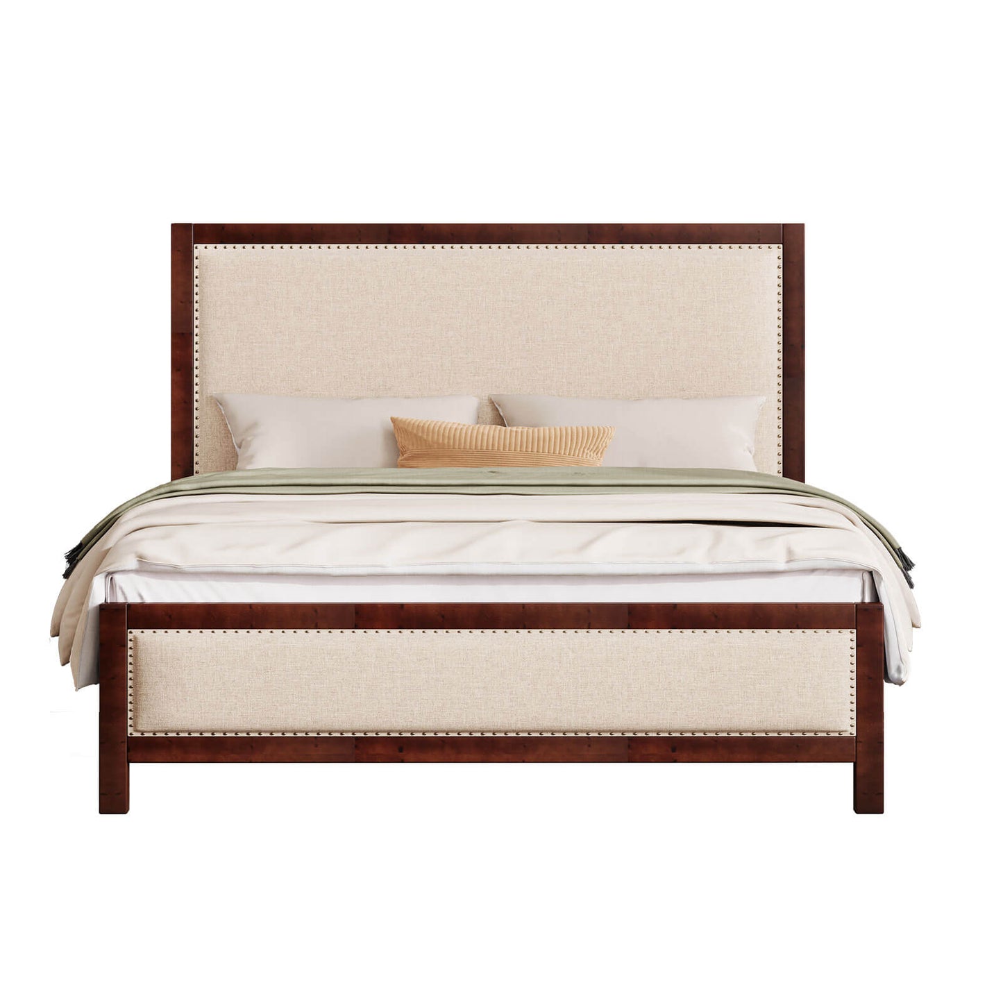 Graystone Solid Wood Bed Frame - Amerlife - Full-Walnut