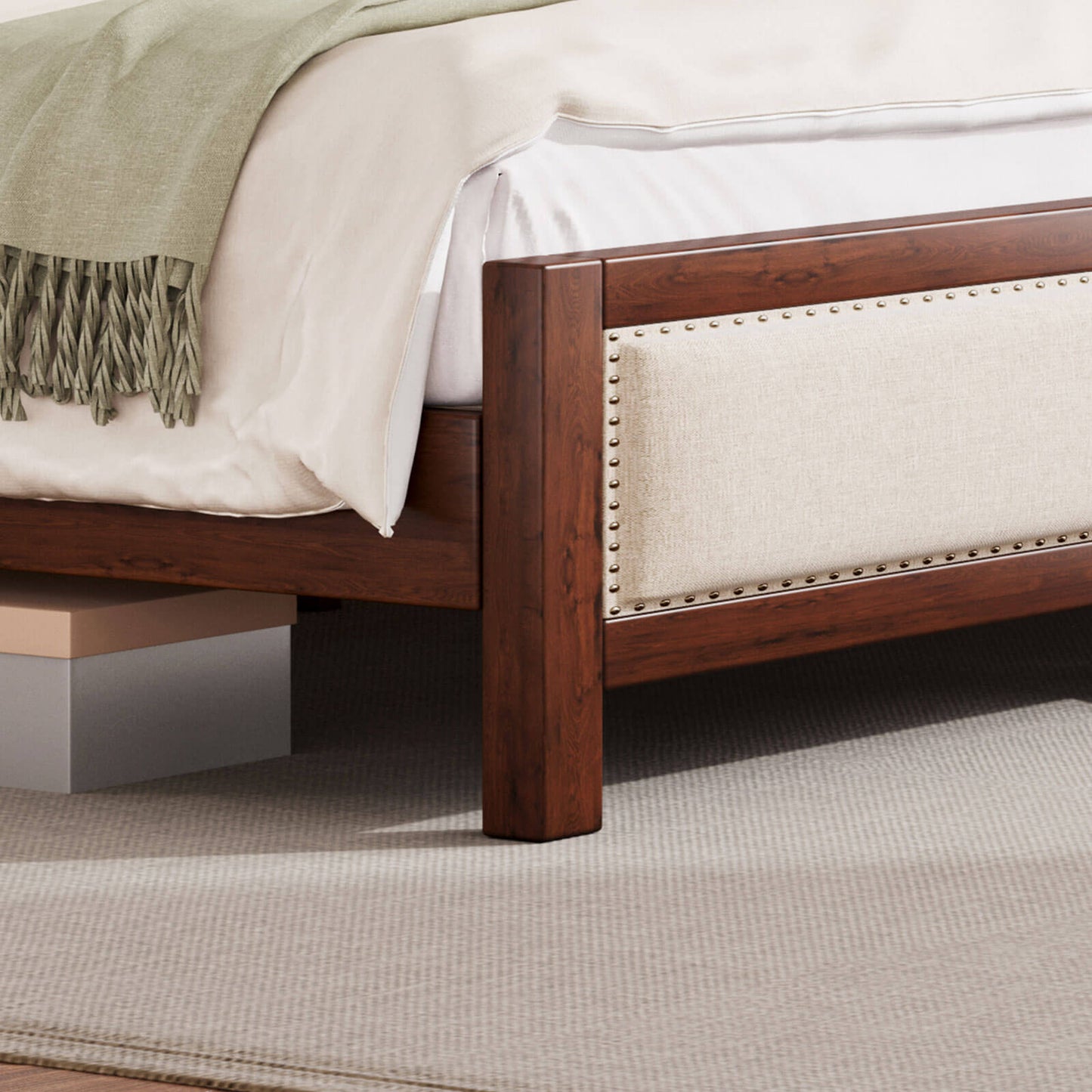 Graystone Solid Wood Bed Frame - Amerlife - Full-Walnut