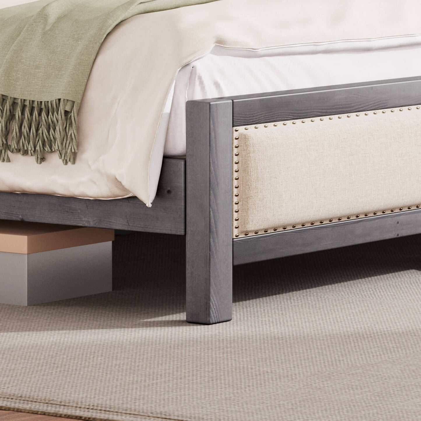 Graystone Solid Wood Bed Frame - Amerlife - King-Rustic-Blue