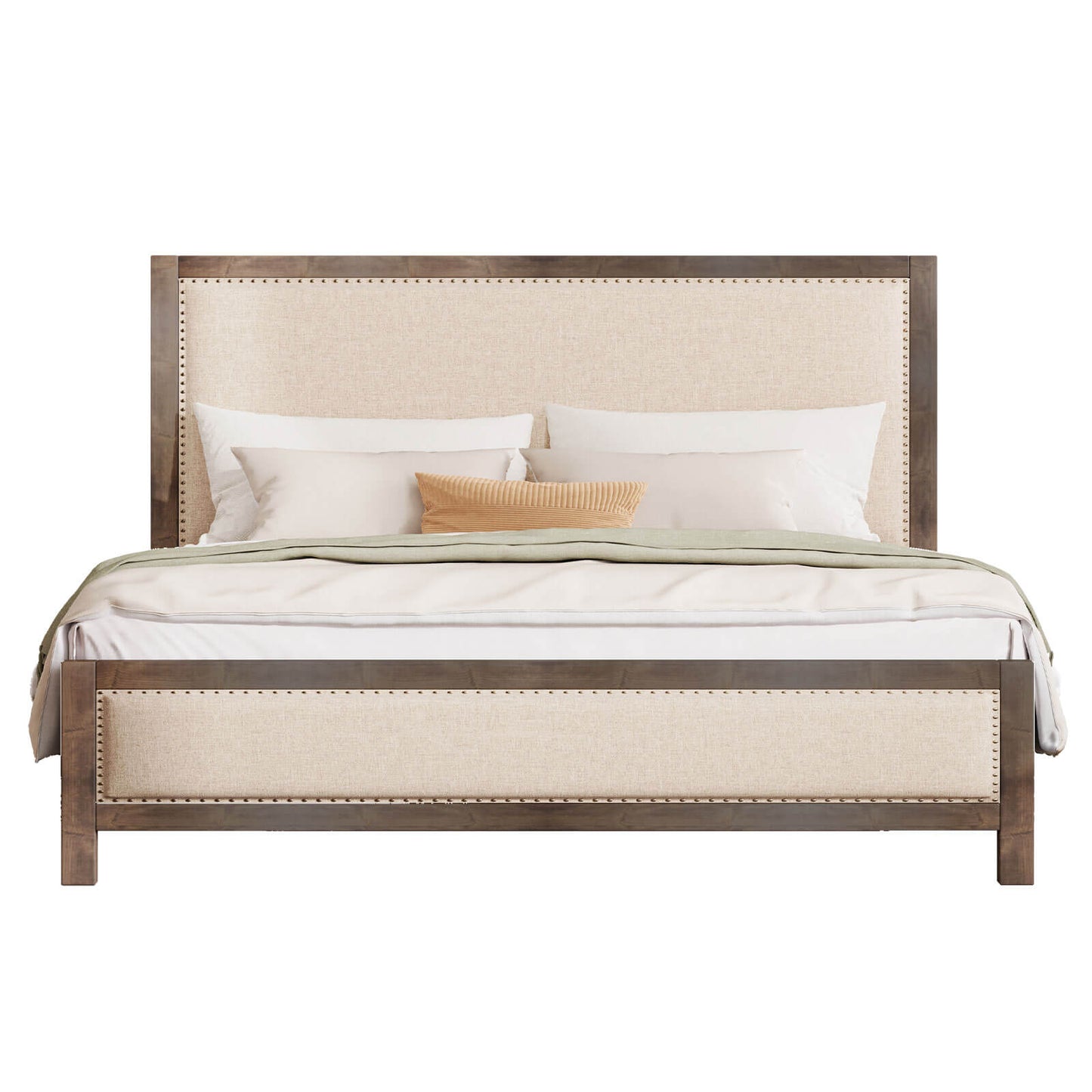 Graystone Solid Wood Bed Frame - Amerlife - King-Rustic-Off-white