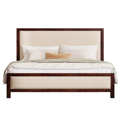 Graystone Solid Wood Bed Frame - Amerlife - King-Walnut