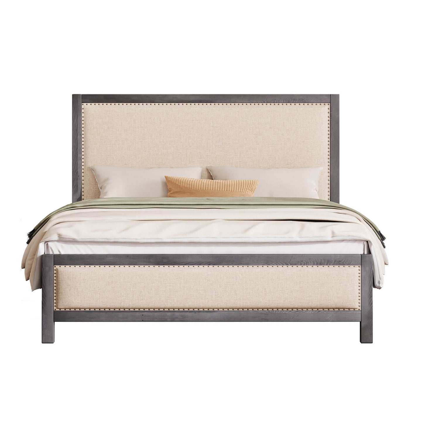 Graystone Solid Wood Bed Frame - Amerlife - Queen-Rustic-Blue