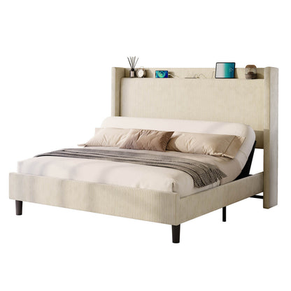 Serena Electric bed frame with head incline - F -Cream - Amerlife