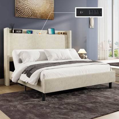 Serena Electric bed frame with head incline - F -Cream - Amerlife