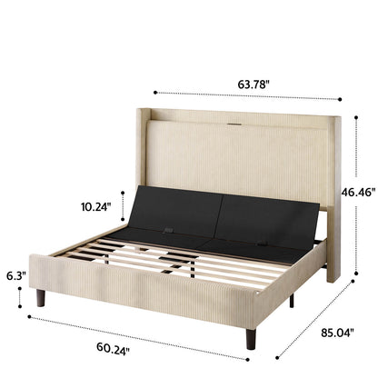 Serena Electric bed frame with head incline - Q -Cream - Amerlife