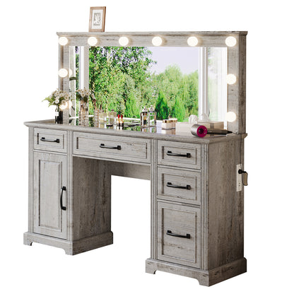 Starling 55" Makeup Vanity - Rustic Grey