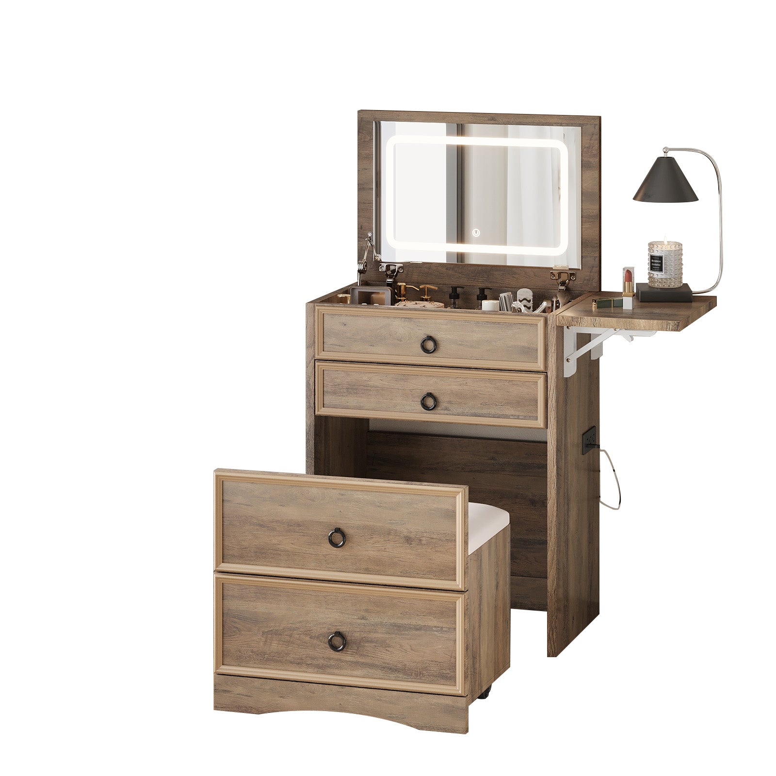 Eyre 3 in 1 Makeup Vanity - Rustic Grey