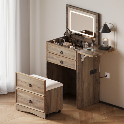 Eyre 3 in 1 Makeup Vanity - Rustic Grey