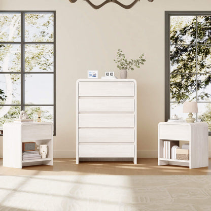 Garyon Modern Bedroom Furniture Set -5+2White