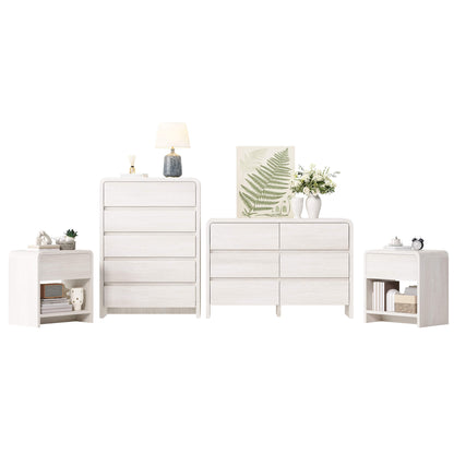 Garyon Modern Bedroom Furniture Set -5+6+2White