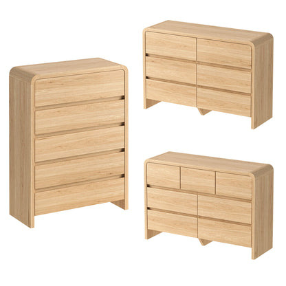 Garyon Modern Bedroom Furniture Set -5+6+7LightOak