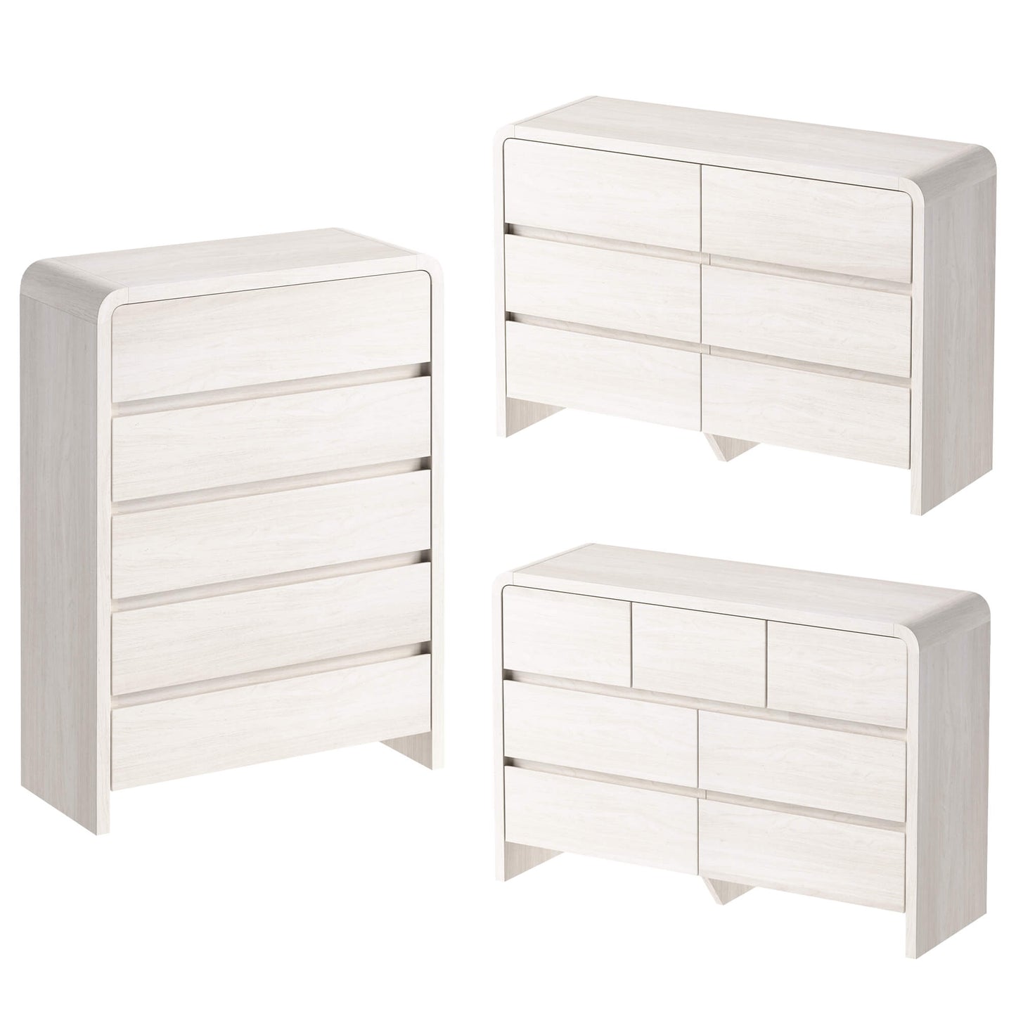 Garyon Modern Bedroom Furniture Set -5+6+7White