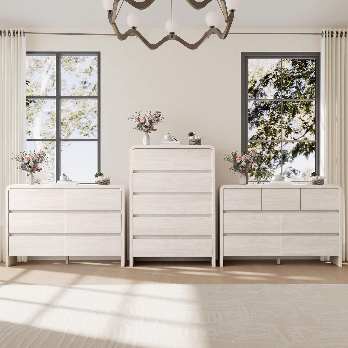 Garyon Modern Bedroom Furniture Set -5+6+7White