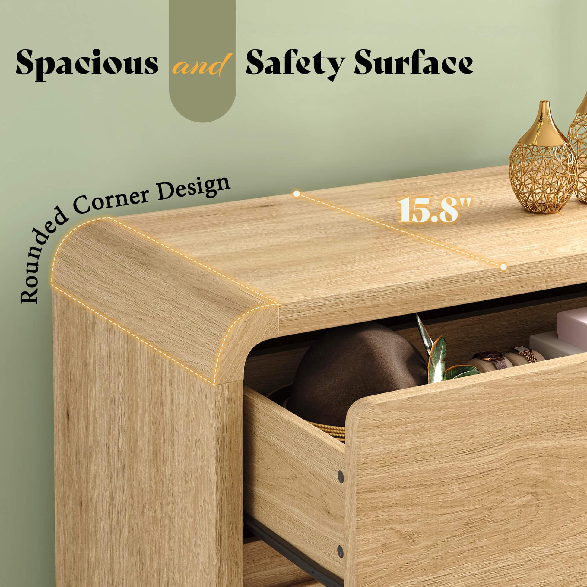 Garyon Modern Bedroom Furniture Set -5+7+2LightOak