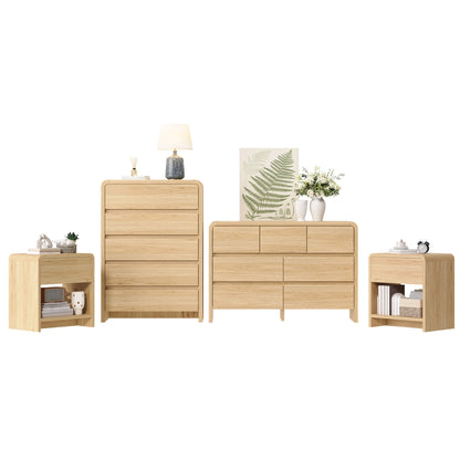 Garyon Modern Bedroom Furniture Set -5+7+2LightOak