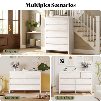 Garyon Modern Bedroom Furniture Set -6+2White
