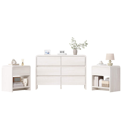 Garyon Modern Bedroom Furniture Set -6+2White