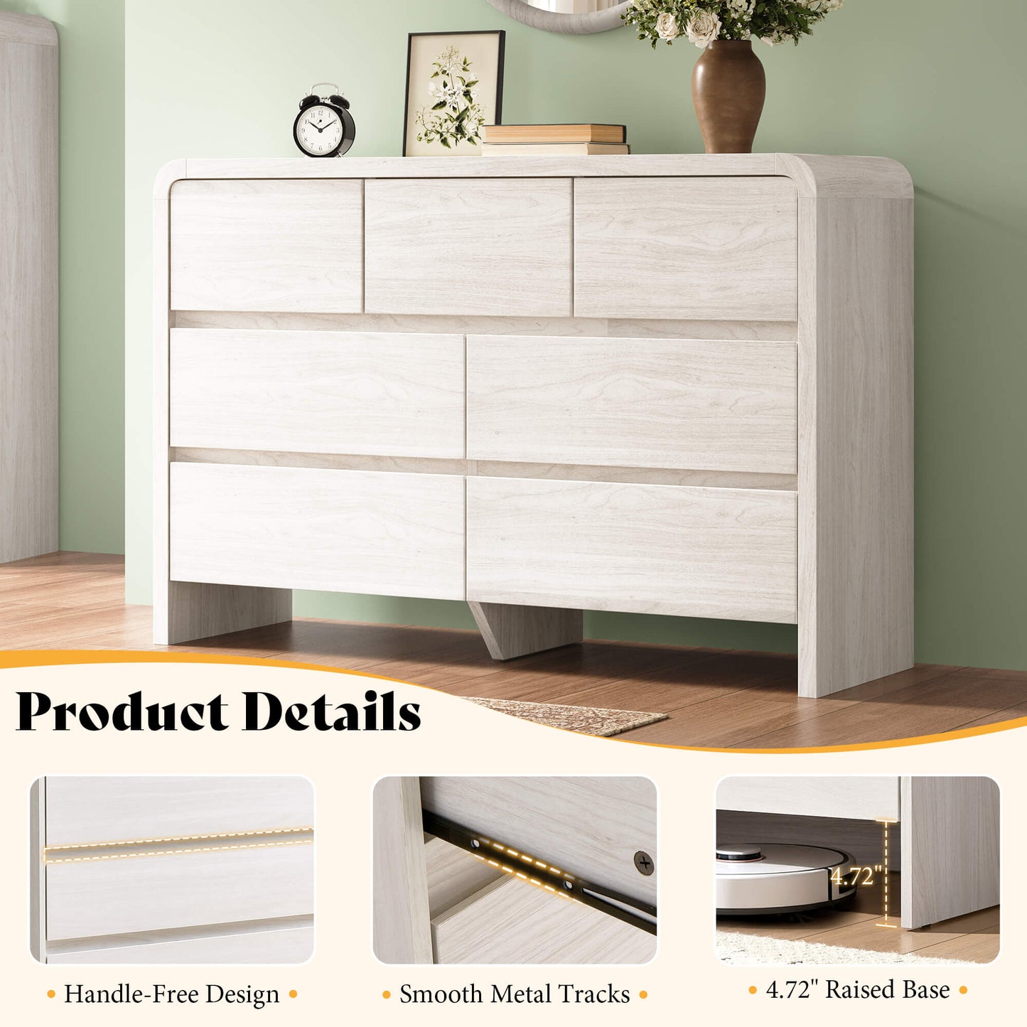 Garyon Modern Bedroom Furniture Set -7+2White