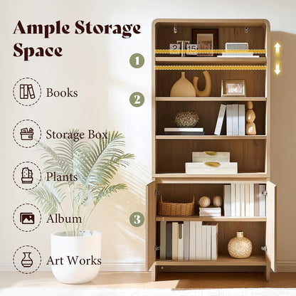Arcova 71" Tall Bookshelf Amerlife Nature Oak