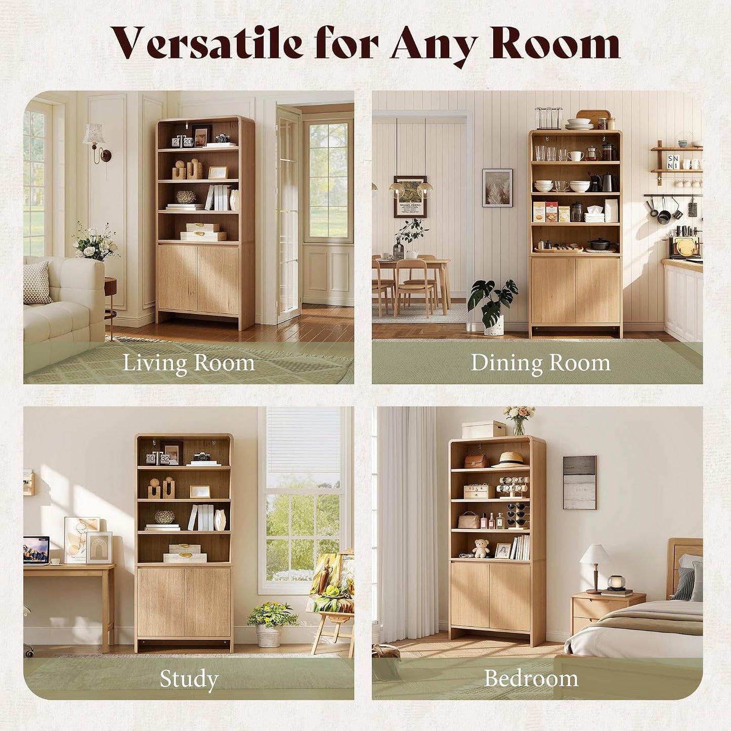 Arcova 71" Tall Bookshelf Amerlife Nature Oak