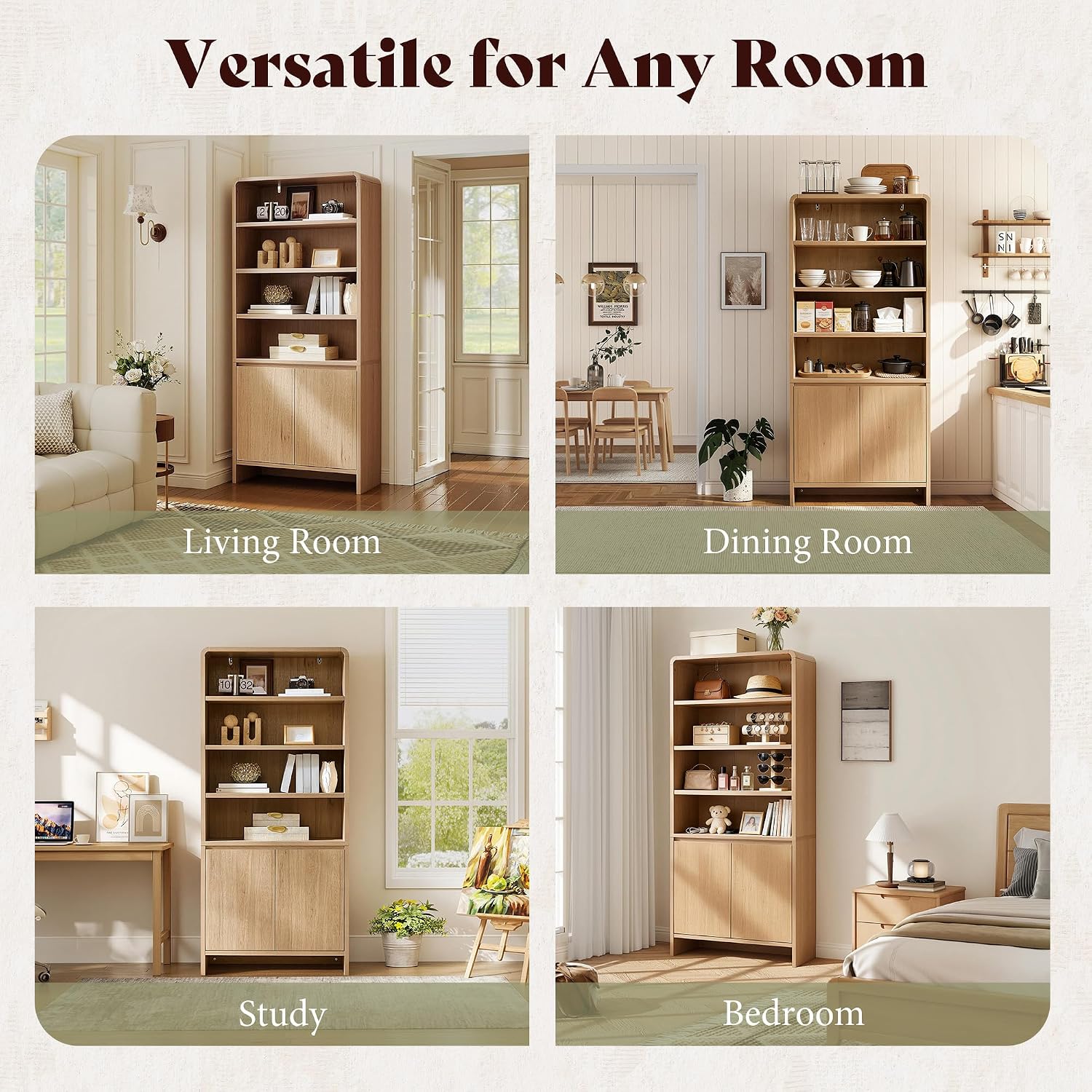 Arcova 71" Tall Bookshelf Amerlife Nature Oak