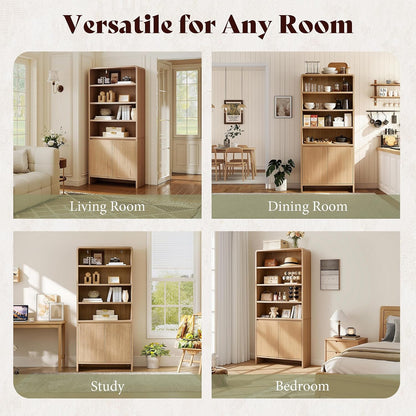 Arcova 71" Tall Bookshelf Amerlife Nature Oak